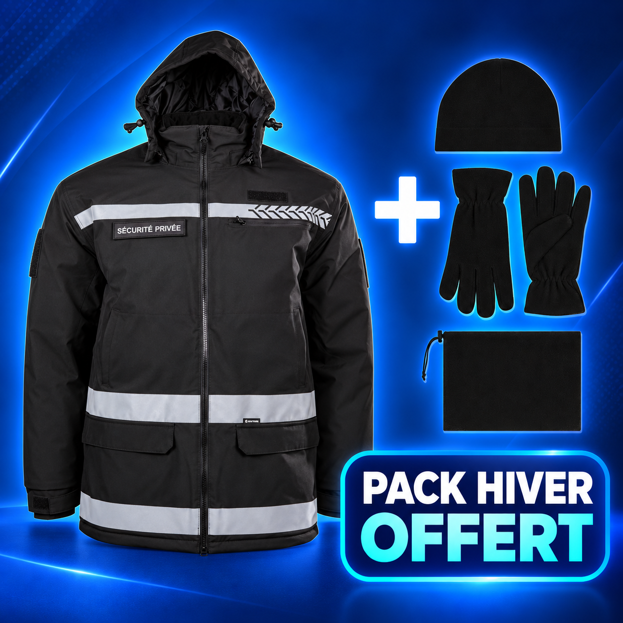 Parka Sécurité Privée avec bande HV – GK SAFETEK