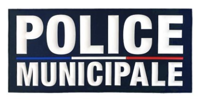 Flap police municipale gomme marine 280 x 130 mm (LPSA)