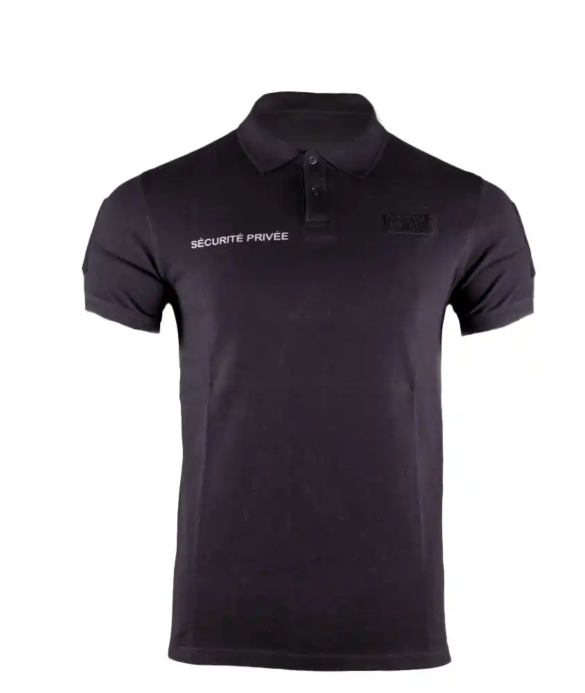 Polo manches courtes sécurité privée Noir sans bandes