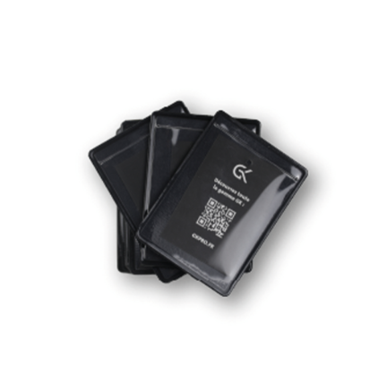 Porte carte professionnelle avec velcro Noir – Lot de 10